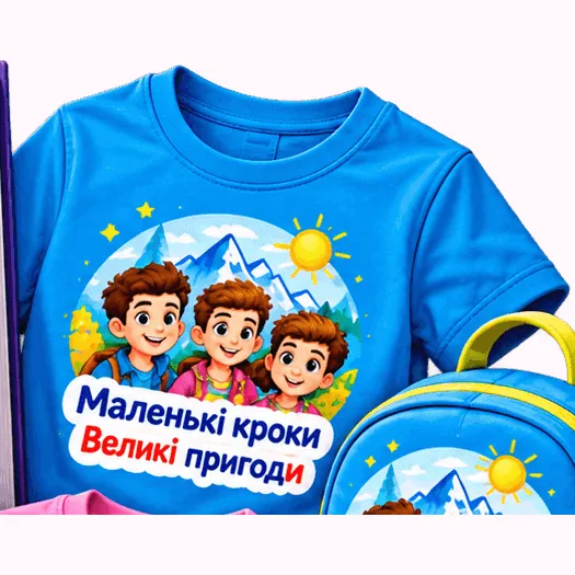 Футболка «Маленькі кроки — великі пригоди»
